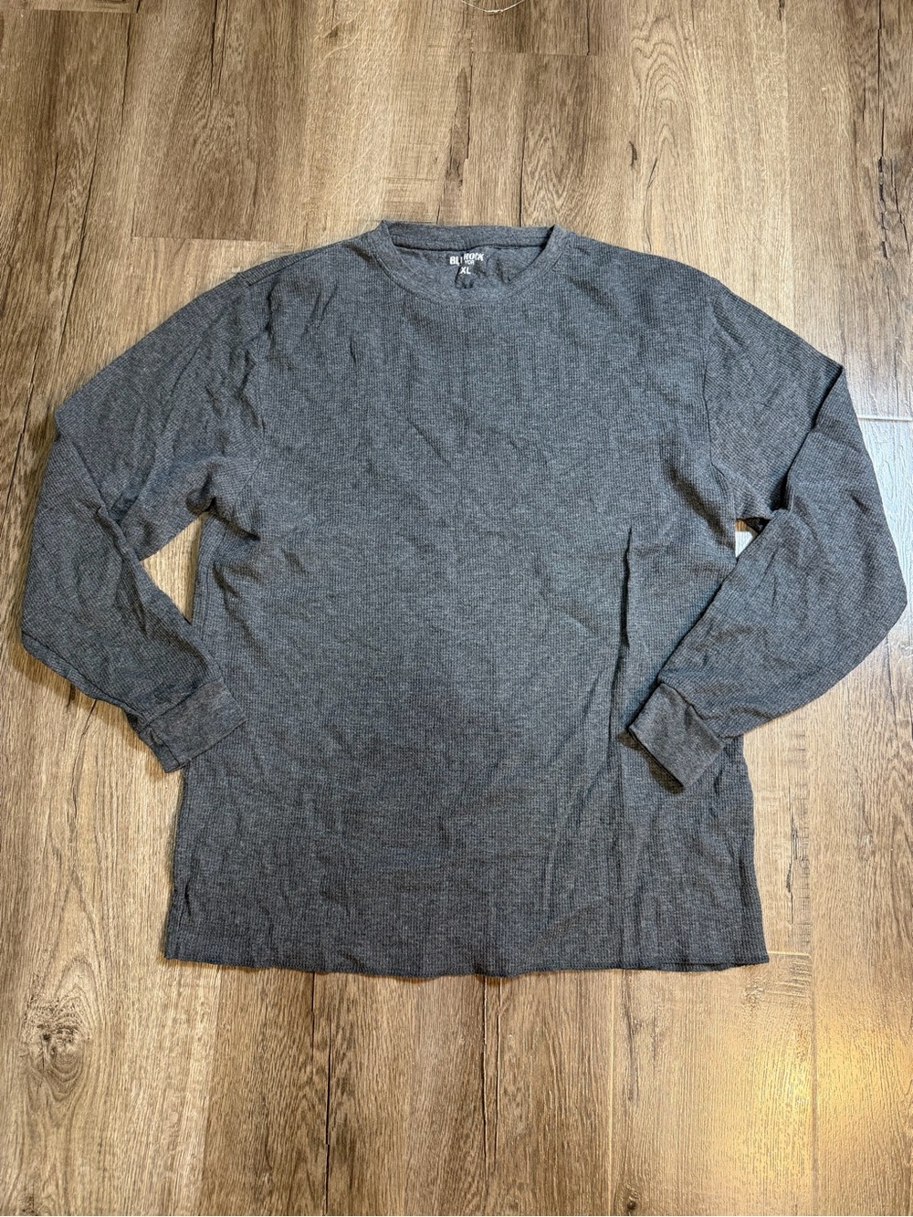 Men's Long Sleeve Crewneck Shirt - Dark Gray